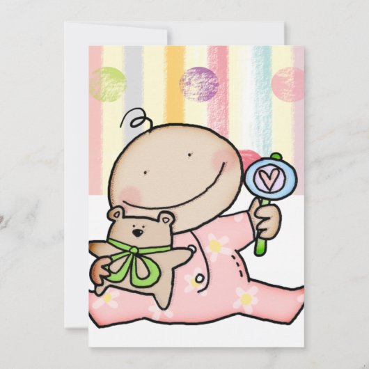 Bonne Invitation d'anniversaire Bébé fille (Dos)