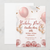 Bonne invitation d'anniversaire élégante. (Devant / Derrière)