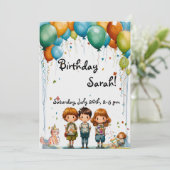 Bonne Invitation d'anniversaire, Invitation d'anni (Debout devant)