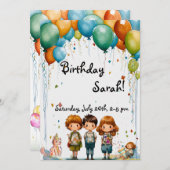 Bonne Invitation d'anniversaire, Invitation d'anni (Devant / Derrière)