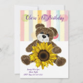Bonne Invitation d'anniversaire Teddy Bear Pastel  (Devant)