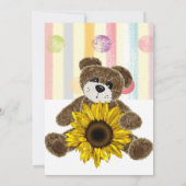 Bonne Invitation d'anniversaire Teddy Bear Pastel  (Dos)