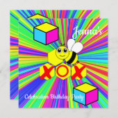 Bonne invitation de carte d'anniversaire (Devant / Derrière)