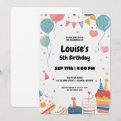 Bonne Invitation de fête d'anniversaire (Devant / Derrière)