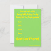 Bonne Invitation de la fête des éléphants (Dos)