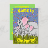 Bonne Invitation de la fête des éléphants (Devant / Derrière)