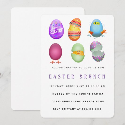 Bonne invitation de Pâques (Devant / Derrière)