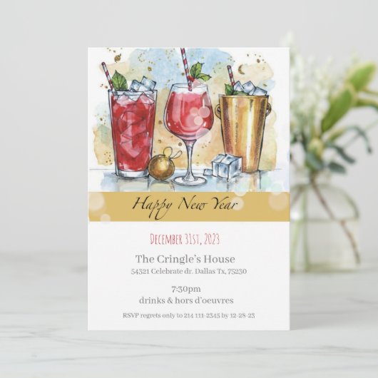 Bonne invitation du Nouvel An (Debout devant)