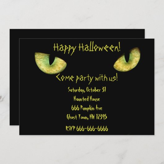 Bonne invitation Halloween (Devant / Derrière)