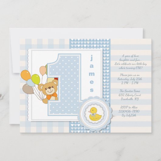 Bonne Invitation pour le premier anniversaire (Devant)