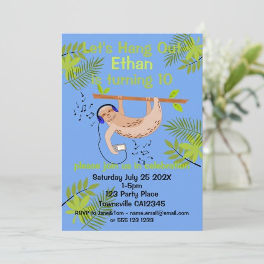 Bonne invitation Sloth (Debout devant)