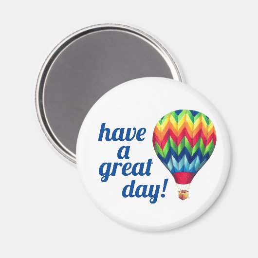 "Bonne journée !" Aimant à ballon à air chaud (Recto/Verso)