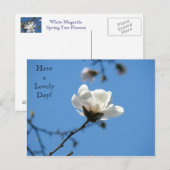 Bonne journée ! carte postale White Magnolia Sprin (Devant / Derrière)