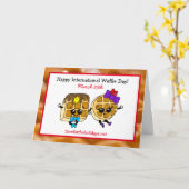 Bonne Journée internationale des gaufres + Carte d (Fleur jaune)