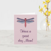 Bonne journée maman ! Carte pour notes de libellul (Fleur jaune)