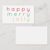 BONNE JOYEUSE JOLLY 3.5x2 Carte à note plate (Devant / Derrière)