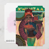 Bonne Kwanzaa belle Africaine Fille Carte de vacan (Devant / Derrière)