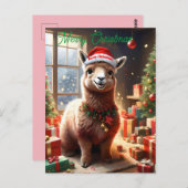 Bonne Llama Noël, carte postale de Noël (Devant / Derrière)