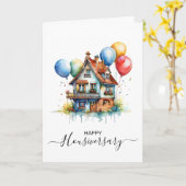 Bonne maison anniversaire carte de référence housi (Fleur jaune)