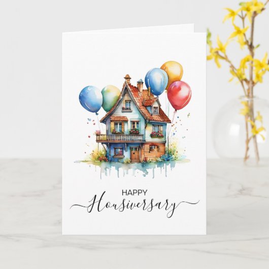 Bonne maison anniversaire carte de référence housi (Fleur jaune)