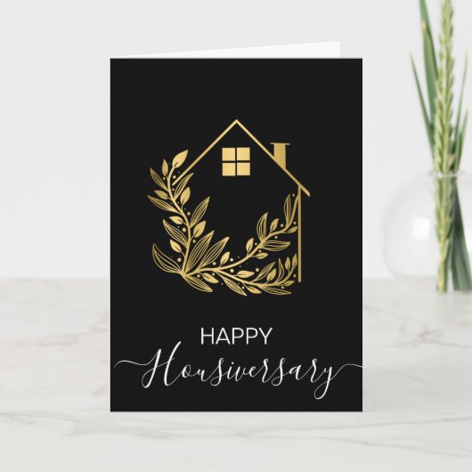 Bonne maison anniversaire carte de référence housi (Devant)