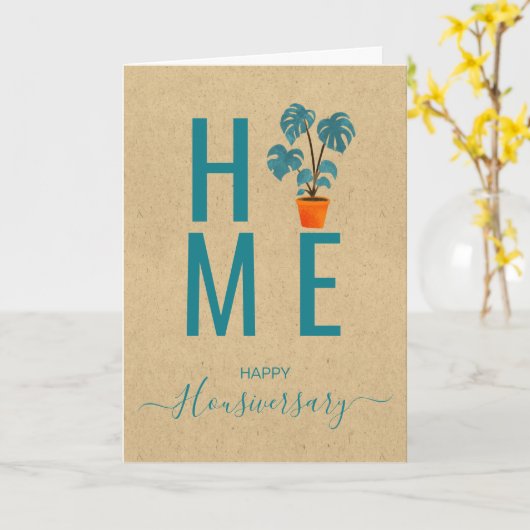 Bonne maison anniversaire carte de référence housi (Fleur jaune)