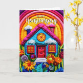 Bonne maison anniversaire carte de référence housi (Fleur jaune)