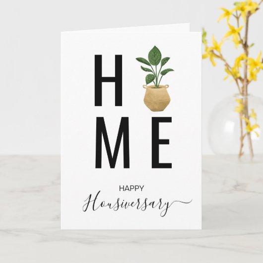 Bonne maison anniversaire carte de référence housi (Fleur jaune)