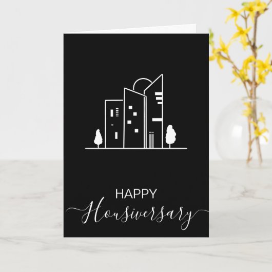 Bonne maison anniversaire carte de référence housi (Fleur jaune)