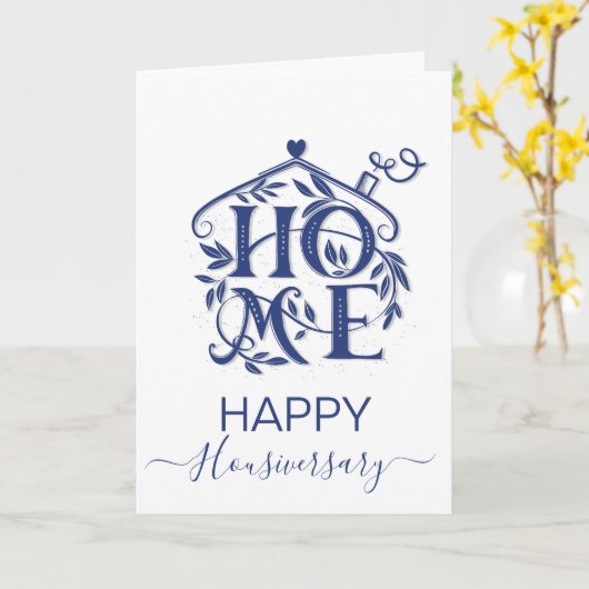 Bonne maison anniversaire carte de référence housi (Fleur jaune)