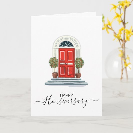 Bonne maison anniversaire carte de référence housi (Fleur jaune)