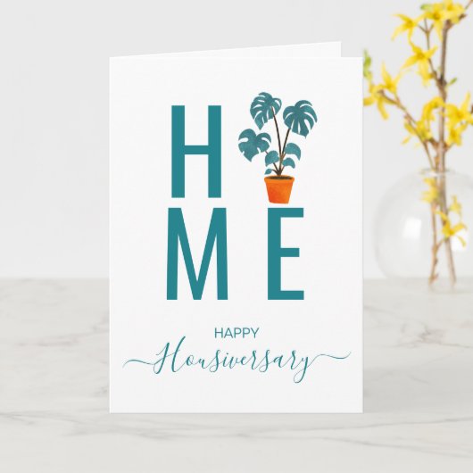 Bonne maison anniversaire carte de référence housi (Fleur jaune)