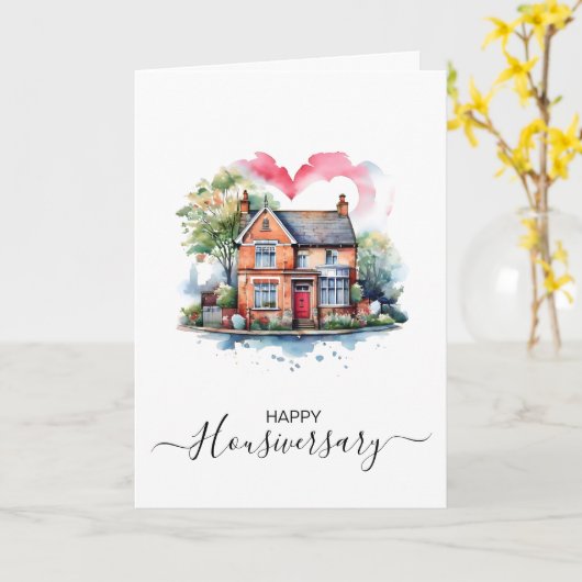 Bonne maison anniversaire carte de référence housi (Fleur jaune)
