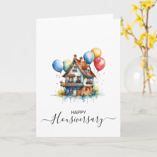 Bonne maison anniversaire carte de référence housi (Fleur jaune)
