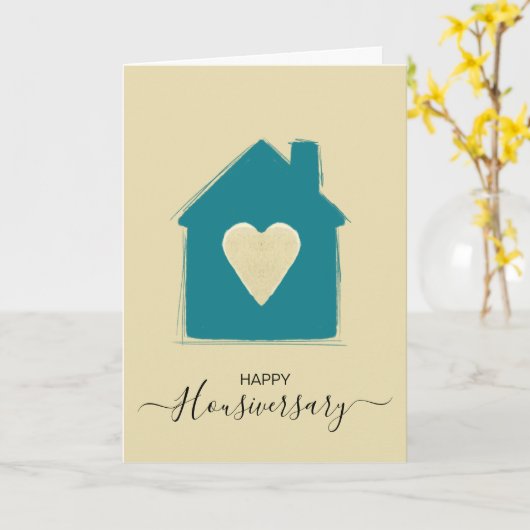 Bonne maison anniversaire carte de référence housi (Fleur jaune)