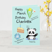 Bonne Mars Anniversaire Carte de voeux pliée (Fleur jaune)