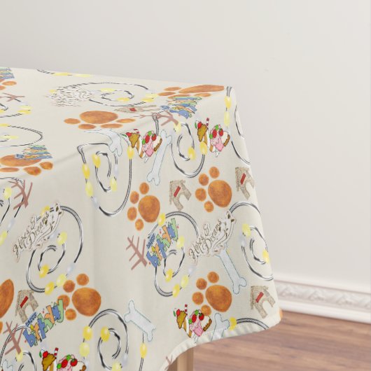 Bonne nappe d'anniversaire souhaitant un chien (In Situ)