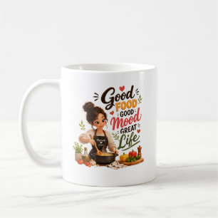 Bonne nourriture, bonne humeur, grande vie Tasse