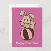 Bonne nouvelle année Carte Rabbit (Devant / Derrière)