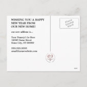 bonne nouvelle année nouvelle adresse faire-part (Dos)