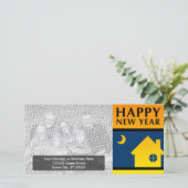 bonne nouvelle année nouvelle adresse faire-part (Debout devant)