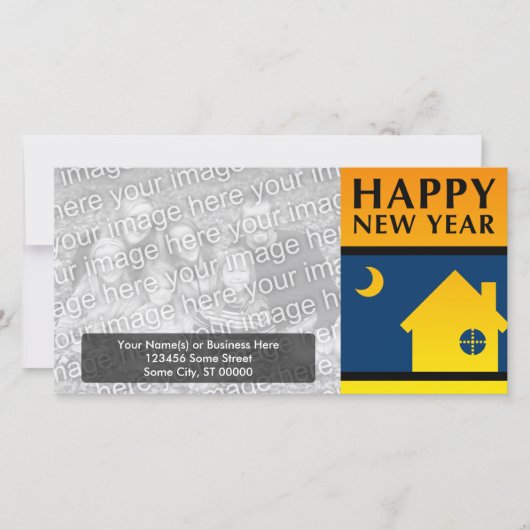 bonne nouvelle année nouvelle adresse faire-part (Devant)