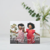 BONNE NOUVELLE ANNÉE | typographie script carte de (Debout devant)