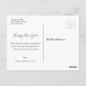 BONNE NOUVELLE ANNÉE | typographie script carte de (Dos)