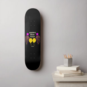 Bonne nouvelle année Voeux Skateboard