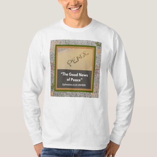 Bonne nouvelle de la paix - T-shirt blanc à manche (Devant)