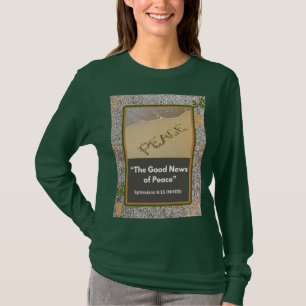 Bonne nouvelle de la paix - T-shirt vert à manches