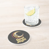 Bonne nuit Retro Moon Dessous de verre en grès (Côté)