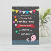 Bonne Octopus Starry Night Anniversaire Invitation (Debout devant)