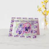 Bonne Pansies d'Anniversaire Carte de voeux aquare (Fleur jaune)